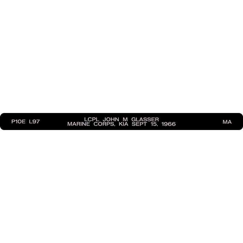 LCPL John M Glasser Honor Bracelet