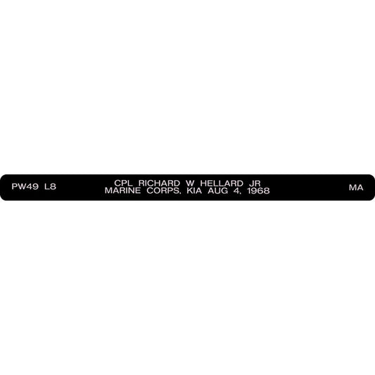 CPL Richard W Hellard JR Honor Bracelet