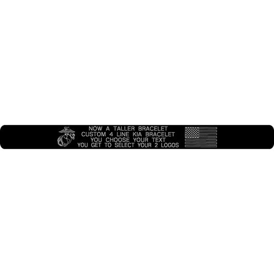 Custom 4 line black memorial bracelet in 5/8"